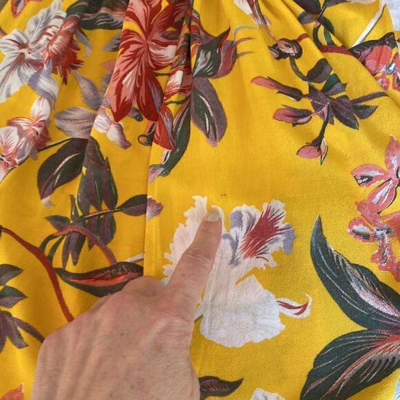& Other Stories Golden Yellow Floral Faux Wrap Mini Dress Size 4 - Picture 14 of 14